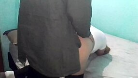 Cold double bed doggy style fuck with an emo MILF
