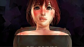 Redhead step-sister of the same age as you teases in this anime porn game