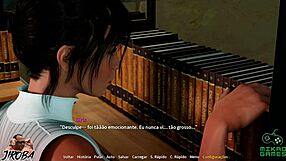 3D cartoon game with hot brunette getting fucked by dildo