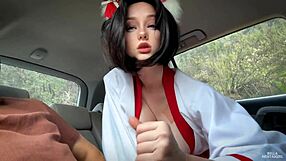 Beautiful anime girl gives a good blow job and bends over to pleasure her partner