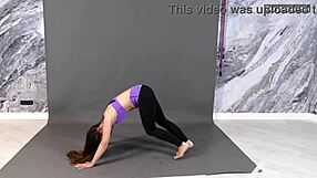 Flexible Vera Zachem, petite and hairy beauty in acrobatic action