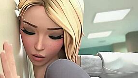 3D animated workout sex with petite blonde babe