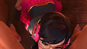 Deepthroat POV sex with schoolgirl in uniform