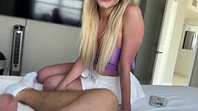 Blonde stepmom helps horny nerd with sex cravings