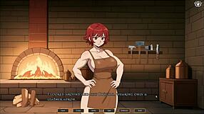 tomboy femdom titjob in kitchen - hot forge hentai game ep 4