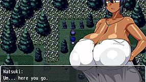 3D game with tanned girl Natsuki peeing at night