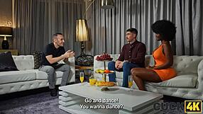 Beautiful wife enjoys watching and participating in a group sex with a horny black man