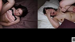 Petite girl gets rough and tumble 1 on 1 sex with her roommate
