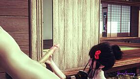 Japanese shemale Mia in uncensored 3D Yaoi femboy cosplay