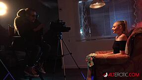 Tiny blonde beauty Arielle Aquinas seduces the new boss and gets fucked on his desk