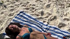 pissed on shocked girl right on a public beach today