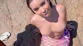 Asian beauty Lina Nakamura in hot anal action outdoors