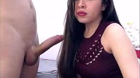 Beautiful cam girl deep throat big cock and vibrates her pussy