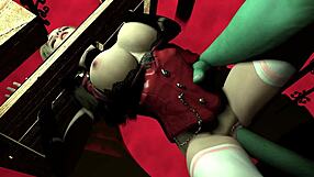 Anime beauty gets bound and fucked by a big cock
