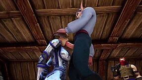 Steamy scene of Warcraft parody with hot blowjob and rough anal sex