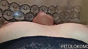 Cum on my stepsister’s big natural tits and ass after a hot blowjob and anal sex