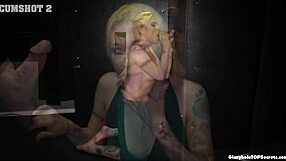 Big ass MILF gets facial after gloryhole sex