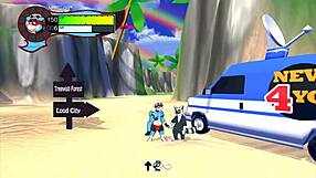 Endless cumshot in public for our hero gay hentai game