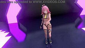3D animated idol strip tease in Teasing video