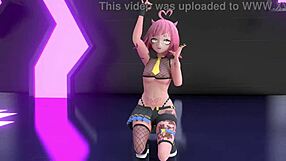 3D animated idol strip tease in Teasing video