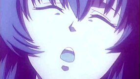 Japanese teen in BDSM anime rides hard despite tight restraints.