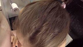 Deepthroat beauty is my neighbor and she gives me a blow job
