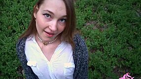 I blasted a powerful cumshot across this sexy nympho’s face in the forest