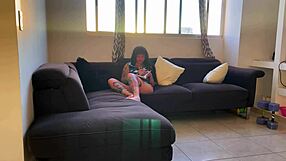 Alternative girl gets stuck and stepbro fills her up with milk in hot scene