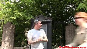 Beautiful Dutch prostitute with great ass, heels and big boobs gets anal fingering and facial