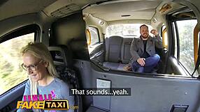 Lucky guy gets hot sex with busty cabbie in car