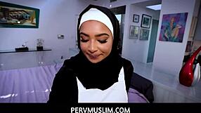 PervMuslim Teen in Hijab Eager to Fuck at Work