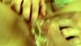 Close up and personal look at a babe’s pussy and a facial cumshot