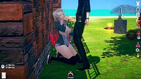 Check out this AI girl in 3D cartoon gold-haired action