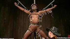 Lesbian BDSM with blonde and black domination