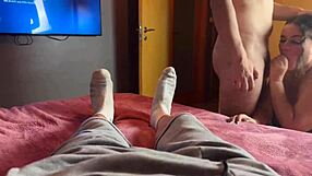 Hotwife gets shared by 2 guys at his place