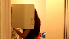 A steamy blowjob and hot doggystyle action with a brunette beauty and her father
