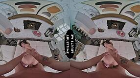 POV VR sex journey with natural tits and deepthroat action
