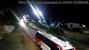 Cheating girlfriend fucks friend outside on town bridge. Can you believe she did that?