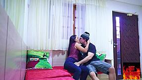 Beautiful brunette caught in the act with a sexually aroused man in a hidden camera sting