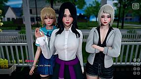 3D cartoon game with big-boobed blonde and monster cock