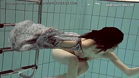 Loris licicia’s underwater striptease in a bikini is hot