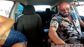 Skinny teen with braces gets picked up for a threesome