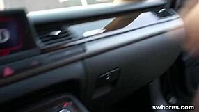 A skinny escort is seduced in a parking lot and gives a P.O.V. sex for a few euros