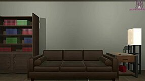 A game of seduction with a curvaceous maid in a booby bouncing scene