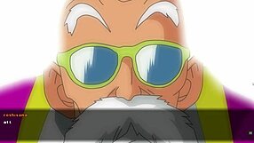 Super slut Z tournament parody with Maron banging old pervert Roshi
