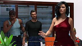 Anna's seductive party in a sexy red dress