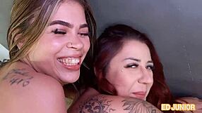hey, dotado banging two chicks bare, full action
