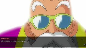 Super slut Z tournament parody with Maron banging old pervert Roshi