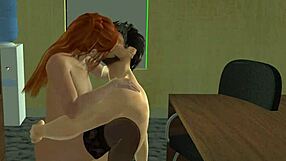 Big boobed 3D secretary gets sucked and fucked at work