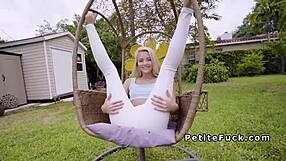 Hardcore blonde teen gets small tits fucked by a big cock